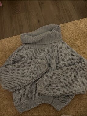 Garage Light Gray Chunky Turtleneck Sweater